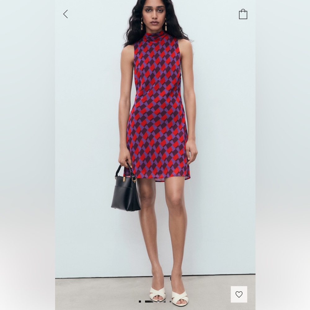 Mango Printed Dress with Bow Detail